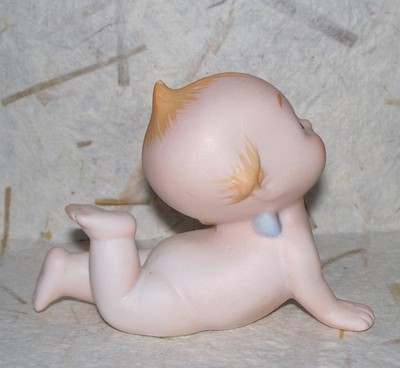 Vintage Authentic Rose O'Neal Bisque Porcelian Kupie Doll Figure Blue Wings