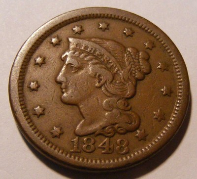 AWESOME 1848 Large Cent - Newcomb 33 - Nice Circulated Coin - Check It Out !!