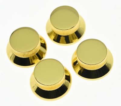 KAISH 4pcs Gold LP Metal Bell Knobs Push On Guitar Bass Top 4 pieces, 