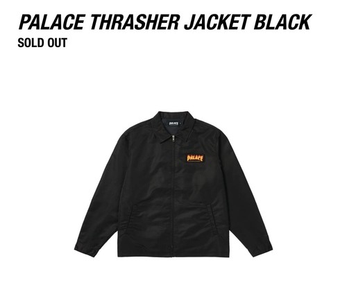 Pre-owned Palace Brand  X Thrasher Jacket Black - Size M - Ss24