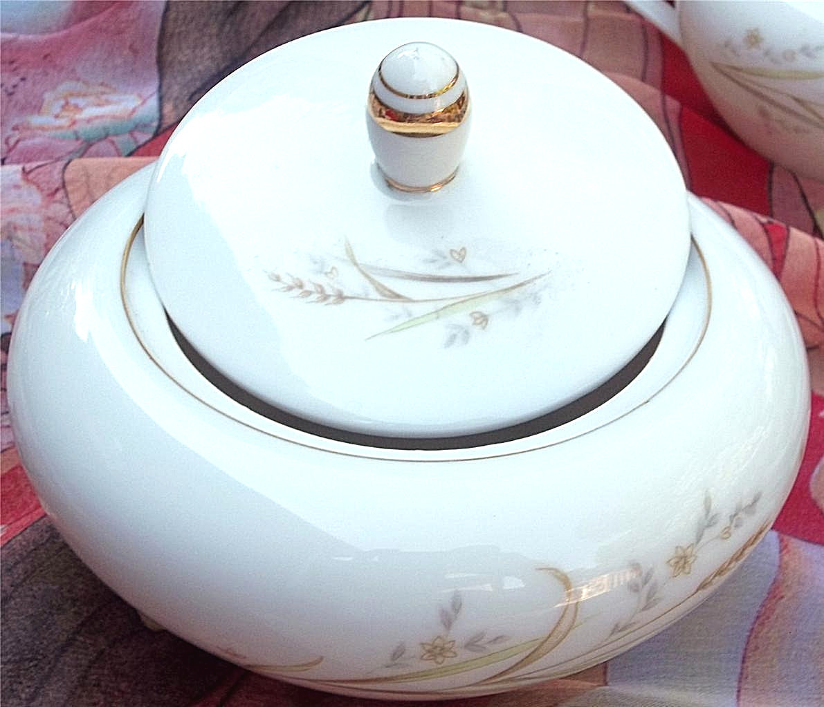 Golden Harvest Creamer & Lidded Sugar Bowl Made of the Fine China of Japan