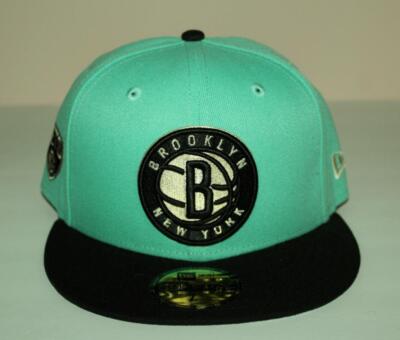 59Fifty New Era Fitted Hat Cap BROOKLYN NETS NBA MINT BLACK
