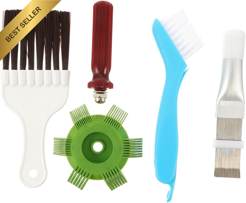 Radiator Fin Brush and Condenser Fin Straightener Set, 4Pcs Metal Cleaning Tools