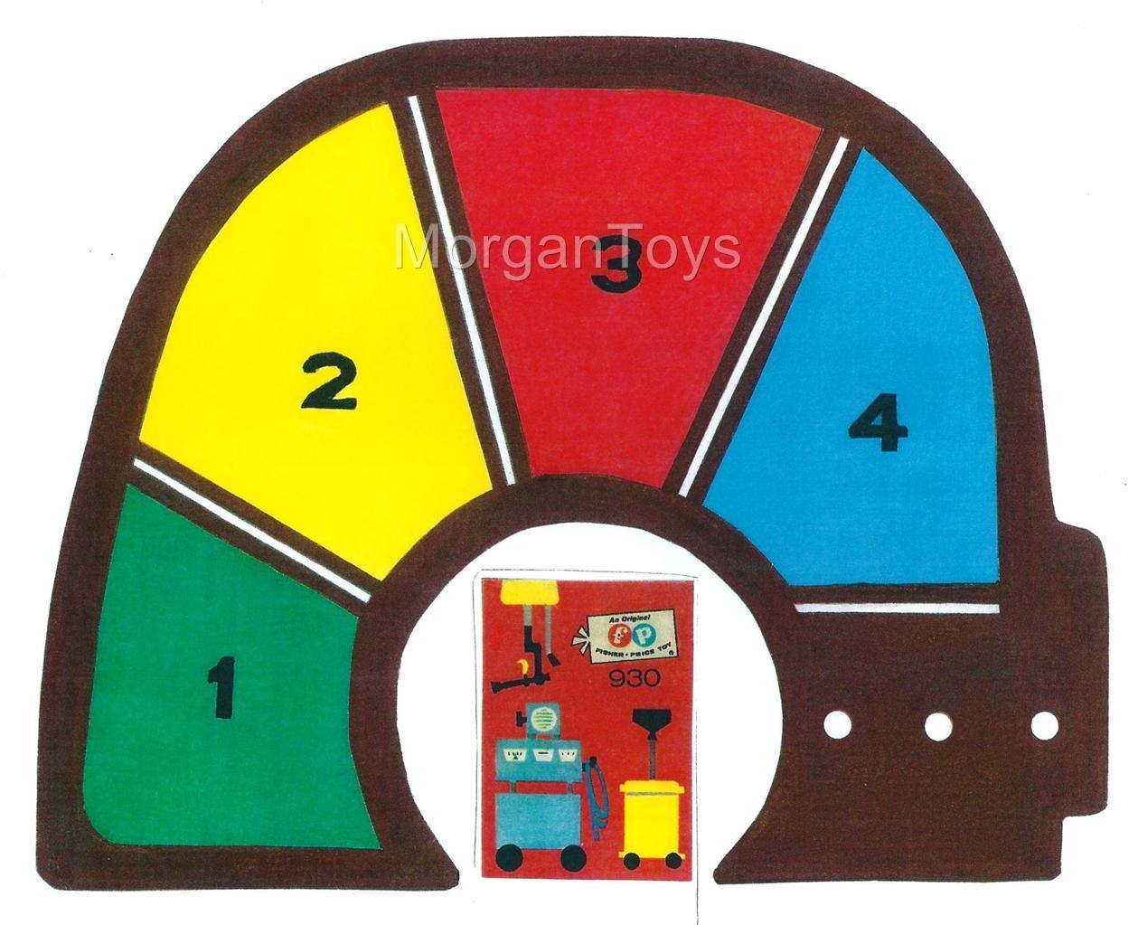 Vintage FISHER-PRICE Little People GARAGE 930 REPLACEMENT LITHOS STICKERS DECALS