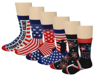 Different Touch 6 Pairs Men 4th of July /Independence Day Dress Socks