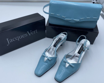 Jacques Vert Matching Sling Back Shoes And Handbag Sea spray Boxes UK Size  5 | eBay