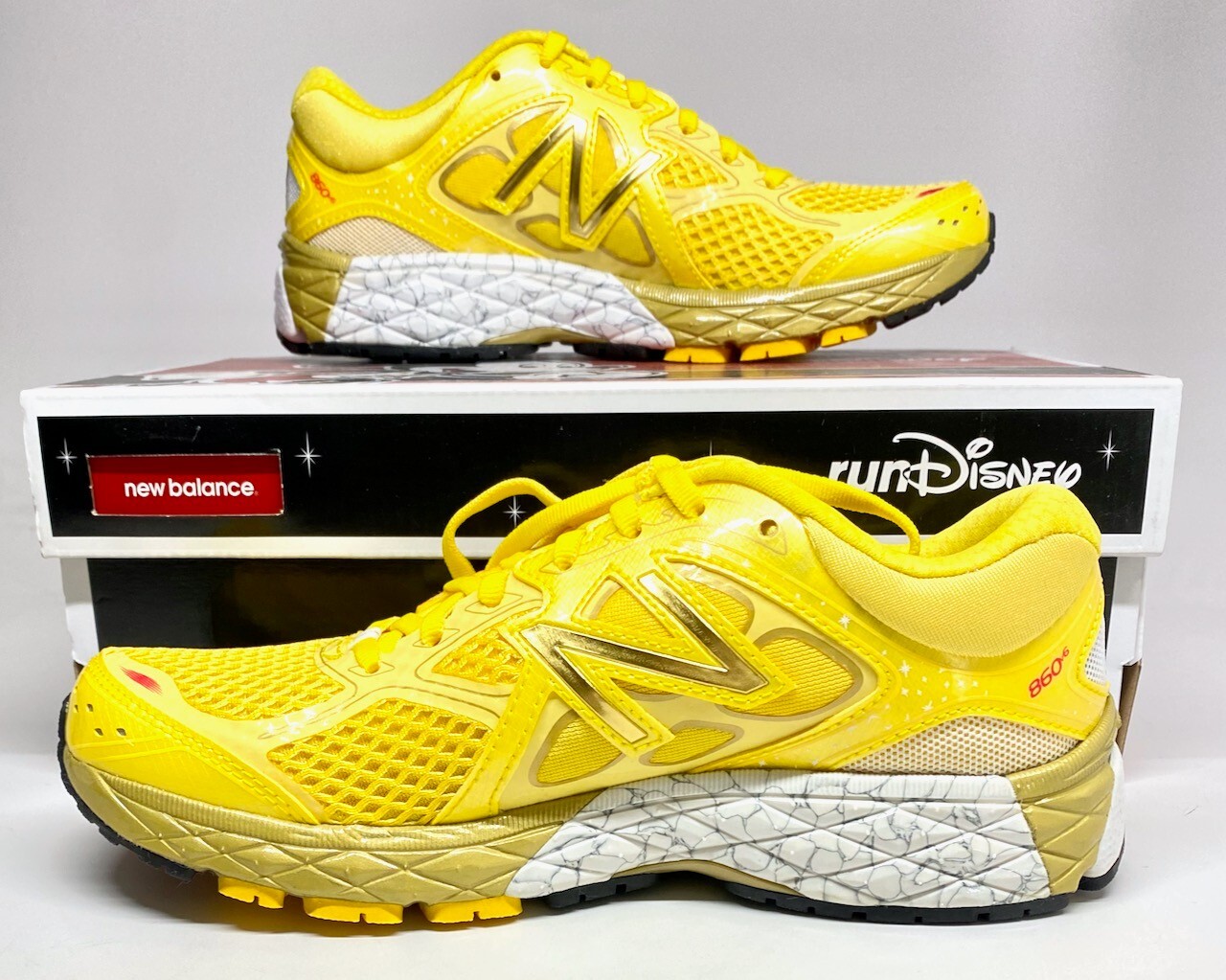 Pre-owned New Balance Balance 860v6 2016 Rundisney Belle Minnie Mouse Shoes Size 7 In Yellow