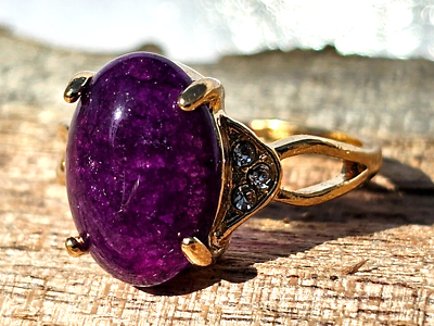Purple agate hotsell ring