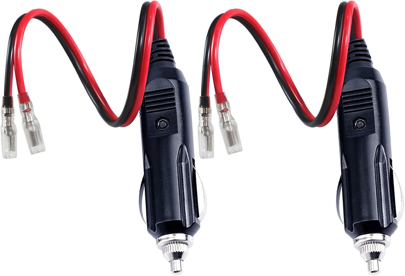 [1PACK] 12Volt Replacement Cigarette Lighter Male Plug with Leads - Car Adapter