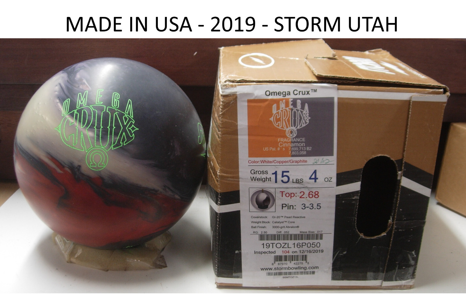 g4MADE IN USA 15# 4oz TW 2.68 PIN 3-3.5 NIB 2019 Storm OMEGA
