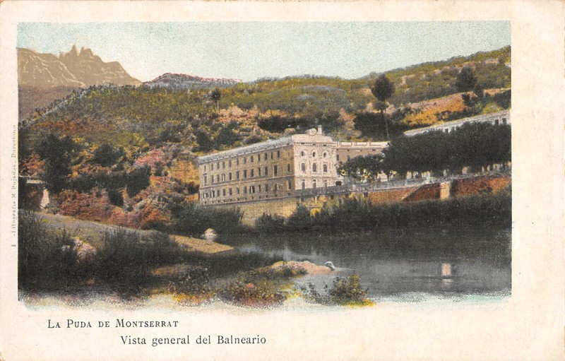 Cpa Espagne La Puda De Montserrat Vista General Del Balneario