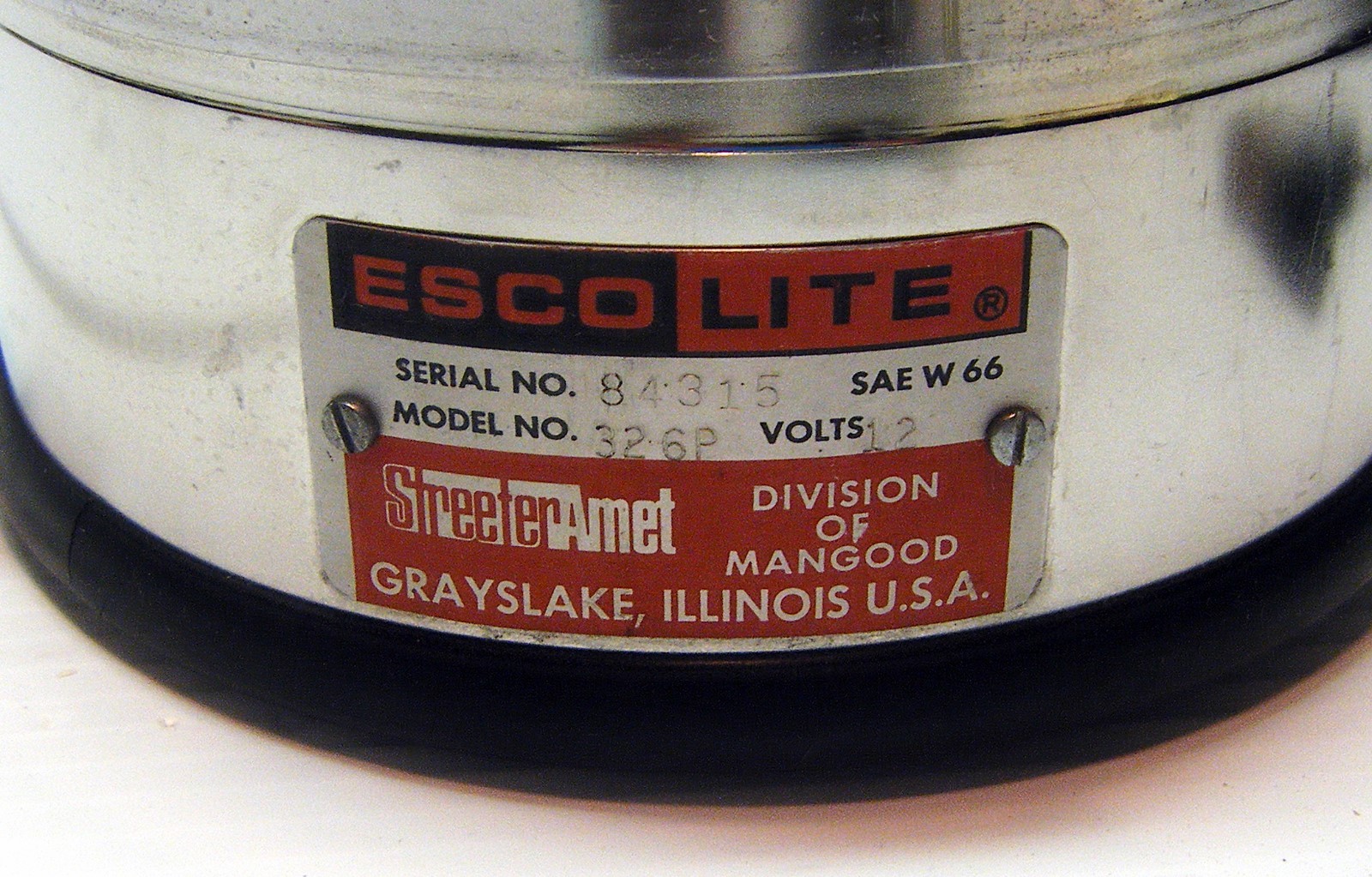 Vintage Esco LiteYellow Amber 12V Beacon style  Warning Light