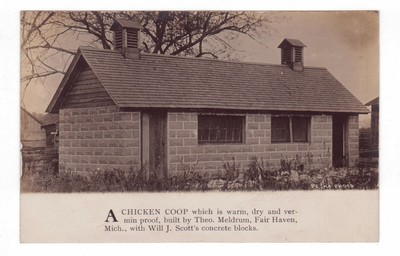 Pesha C 1912 Rppc View Theo Meldrums Vermin Proof Chicken Coop Fairhaven Mi