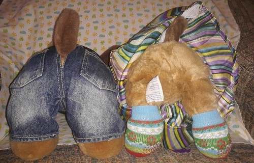 LOT OF 2 *BUILD-A-BEAR* ???? BABW PLUSH TAN DOGS/CUTIES one barks