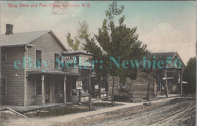 Callicoon NY - DRUG STORE & POST OFFICE - Postcard Catskills