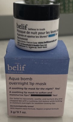 BELIF Aqua Bomb Overnight Lip Mask 3g/0.1 oz Sample Size  % Authentic