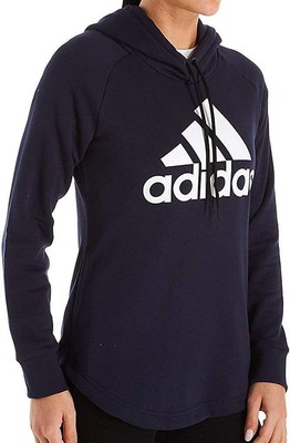 

Женская толстовка с капюшоном Adidas Legend Ink/White «Must Haves» над головой со спортивным значком -