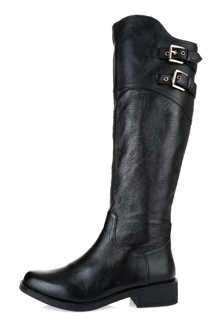 STEVE MADDEN OVERT 217807 Black Leather Knee High Boots Shoes Sz. 6 M NEW!