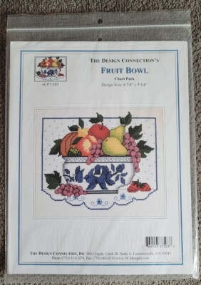 Vintage The Design Connection's Fruit Bowl Cross Stitch Pattern Booklet