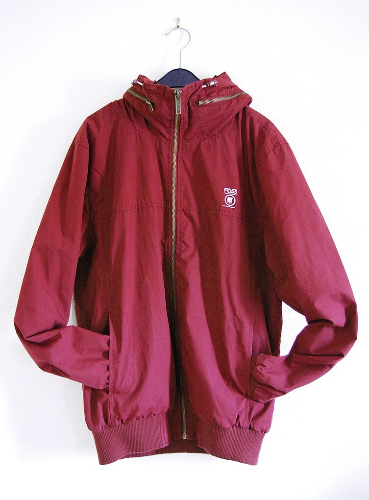 Mens Fly53 'Bunker' Hooded Burgundy Harrington Jacket [Med ...
