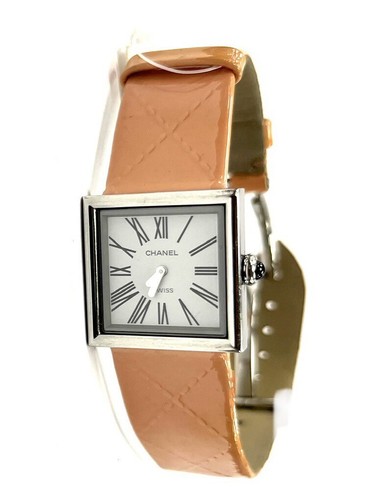 CHANEL Mademoiselle Acier Orange Leather strap quartz Swiss