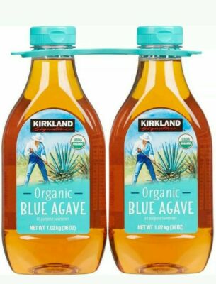 Kirkland Signature Agave Syrup Organic Blue Sweetener Nectar: 2 Pack (36 oz ea.)