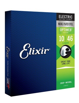 Elixir 19052 Optiweb Nickel Electric Guitar Strings, Light 10-46