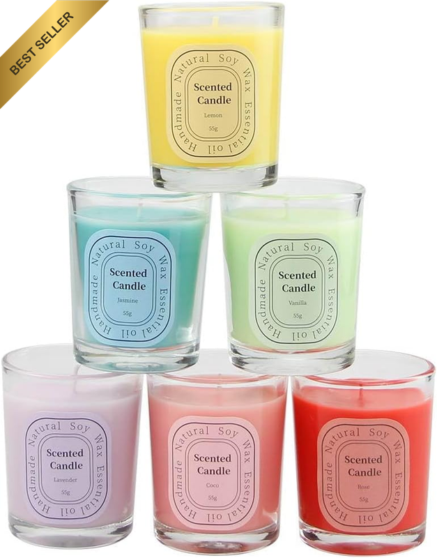 6 Packs Scented Candle Set, 55G Soy Votive Candle for Home Decoration, Candle Gi