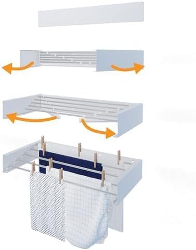 Foldable Wall Mounted Clothes Drying Rack - Retractable 3.5M Hanging Line, 20Kg