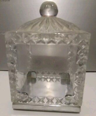 Crystal Revolving Cube Picture or Collectible Display Heavy 