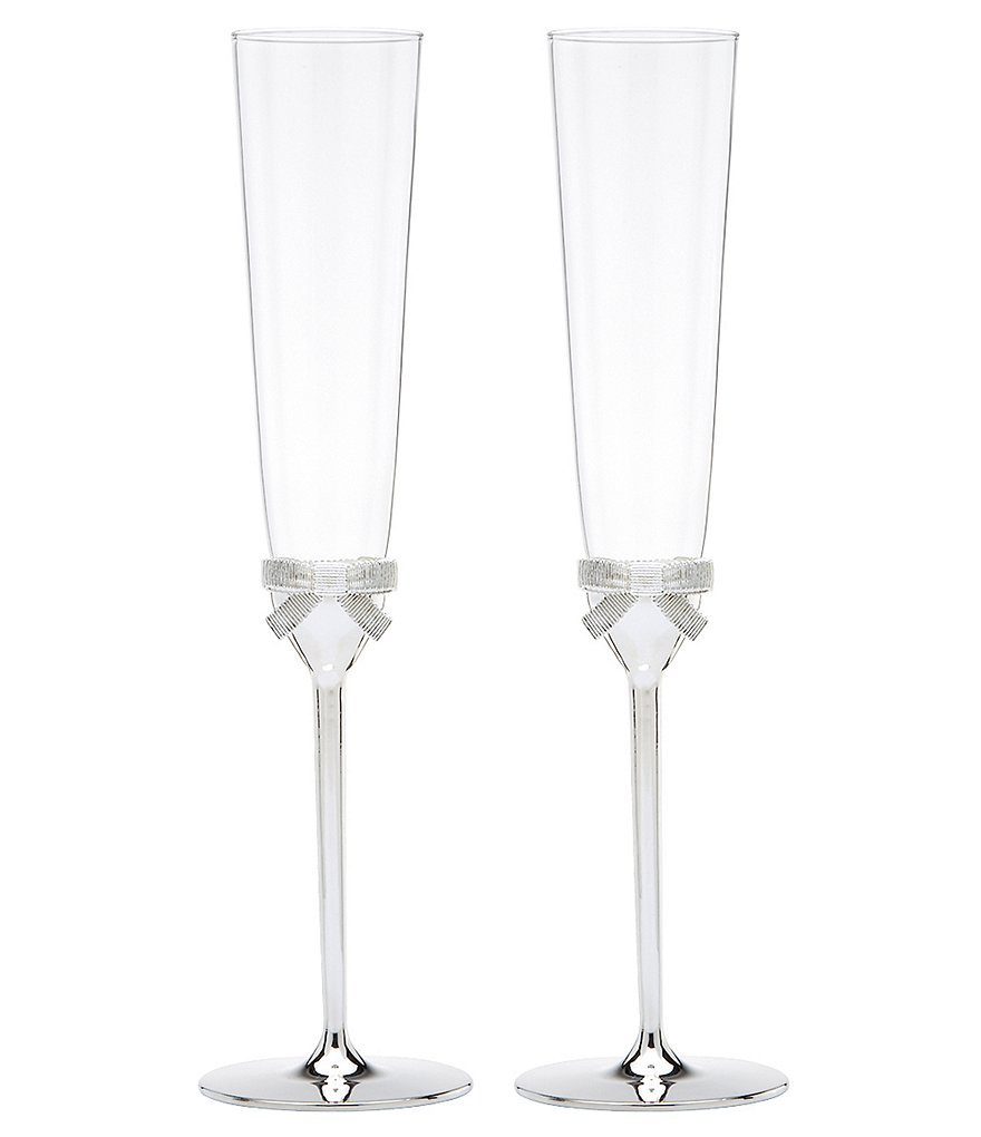 NIB Kate Spade Grace Avenue Wedding Toast Crystal Flute Pair (Set of 2) $65 NEW