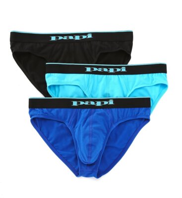 3-Pack Papi Men's  Low Brief Style Cotton Stretch