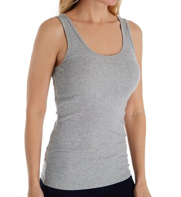 Three Dots JY0S021 2x1 Viscose Rib Tank (Granite L)