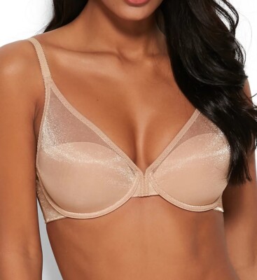 GOSSARD Nude Glossies High Apex Light Padded Bra, US 38C, UK 38C, NWOT