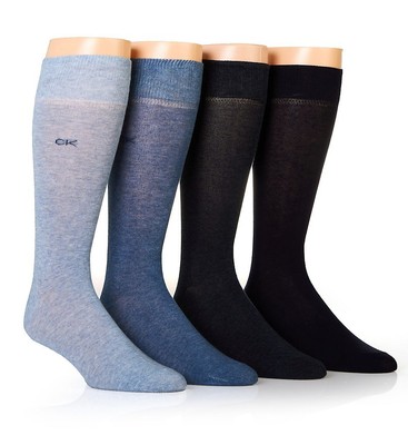 Calvin Klein 213DR09 Flat Knit Dress Crew Sock - 4 Pack