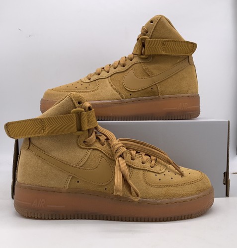 

Женские кроссовки Nike Air Force 1 High LV8 3 (GS), размер 6 лет, 7,5 Wheat Gum Brown CK0262-700, Коричневый, Nike Air Force 1 High