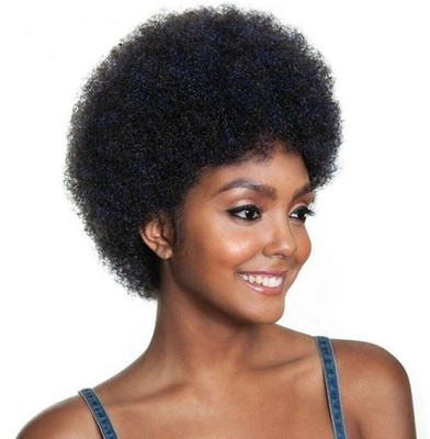 Short Afro Curly Black Human Hair None Lace Wig Glueless Short Wig for Women