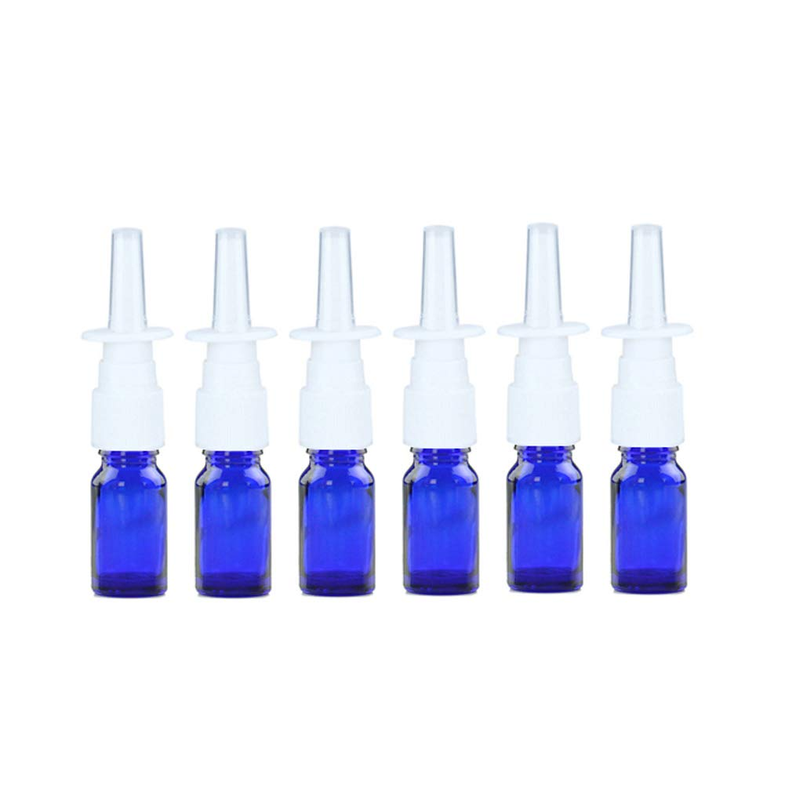 6 Pack 10Ml/0.34Oz Empty Glass Refillable Nasal Spray Bottles Fine Mist Sprayers