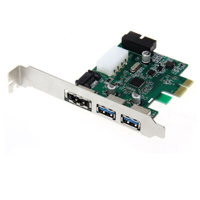 PCI Express 3 Port USB 3.0 20 Pin Power ESATA Adapter Controller Card