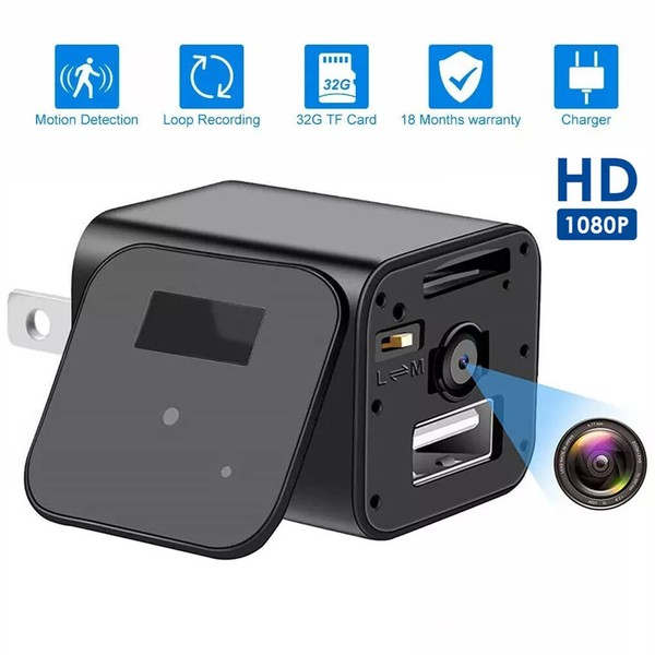WiFi Mini Cam Wall Plug Charger Camera 1080P HD USB-C Nanny Cam Home Security - Image 12