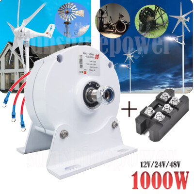 Wind Permanent Generator 3-Phase Synchronous Alternator Motor 1000W 12V/24V/48V