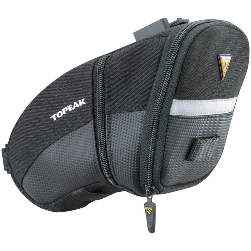 Topeak Aero Wedge Seat Bag Large Black Water Weather Resistant Cordura