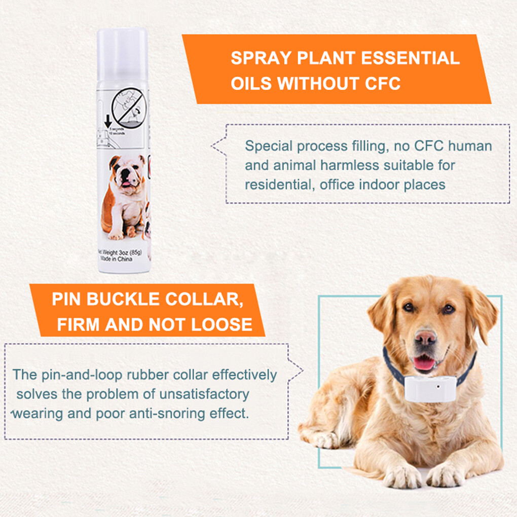 Rechargeable Citronella Dog Collar Anti Bark Train Mist Spray Stop