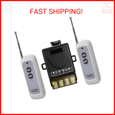 QOFOWIN Wireless Remote Switch,with 984FT Long Range,DC12V/24V/48V/72V RF Remote