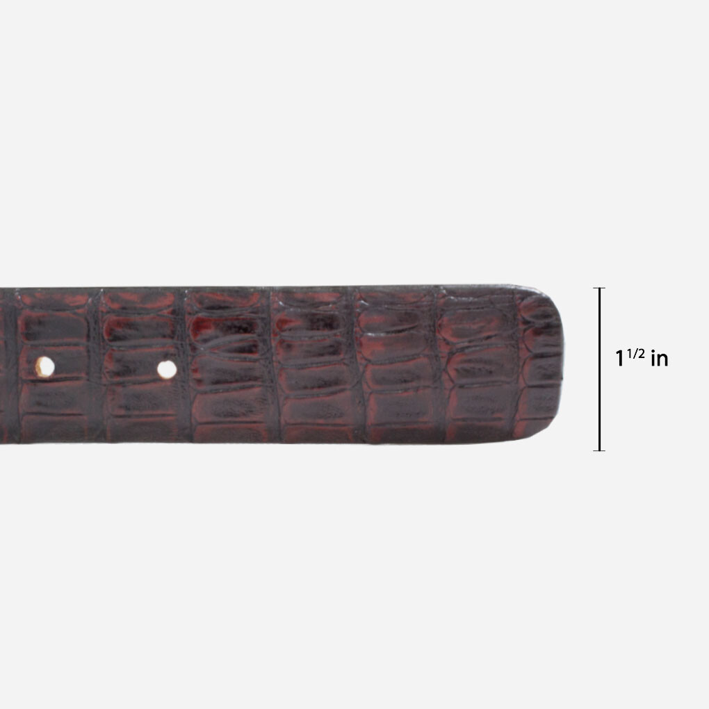 Pre-owned Handmade Genuine Black Cherry Alligator Double Tail Leather Belt (made In U.s.a) In Multicolor