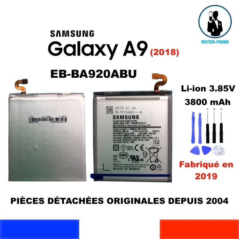 Original Battery  Samsung Eb-Ba920abu Galaxy A9 A9s 2018 Sm-A920f 3800mah Oem 
