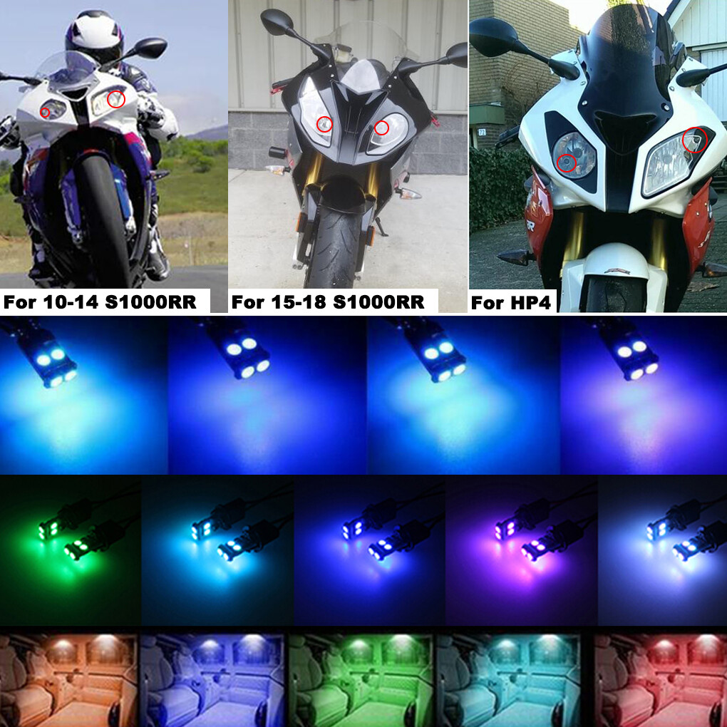 RGB LED Headlight Pilot Park Running Lights For BMW s1000rr