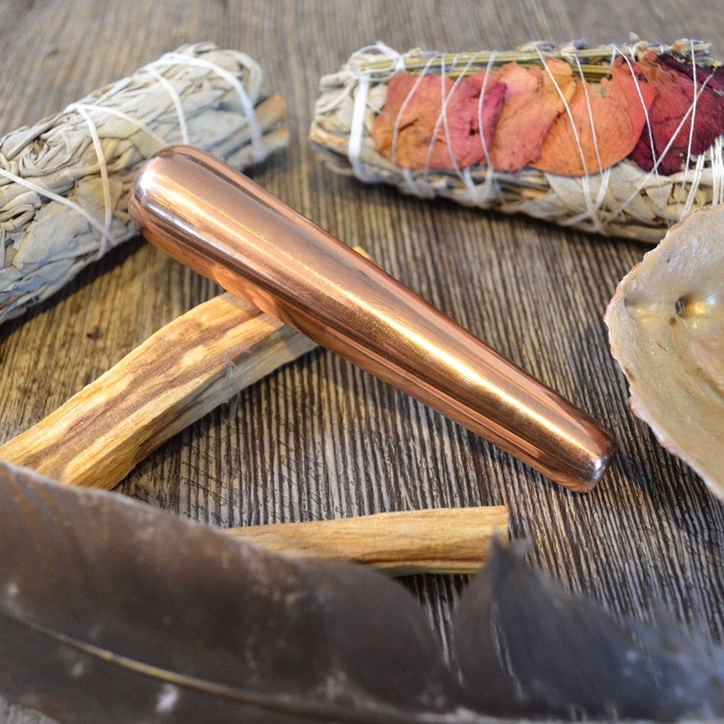 100% Solid Copper Massage Wand 4.25 in for Natural Therapy and Spiritual Healing