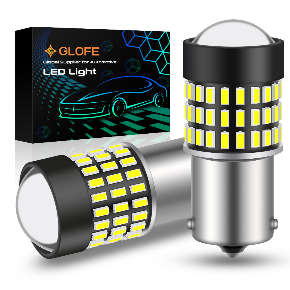 2x GLOFE BA15S P21W 7506 1156 LED White 6000K 78SMD Reverse Backup