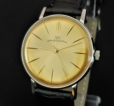 Vintage Watch USSR Poljot - LUCH De Luxe ULTRA SLIM 2209 Mechanical Wristwatch